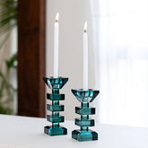 Torenn Candle  Holder Blue Set of 2